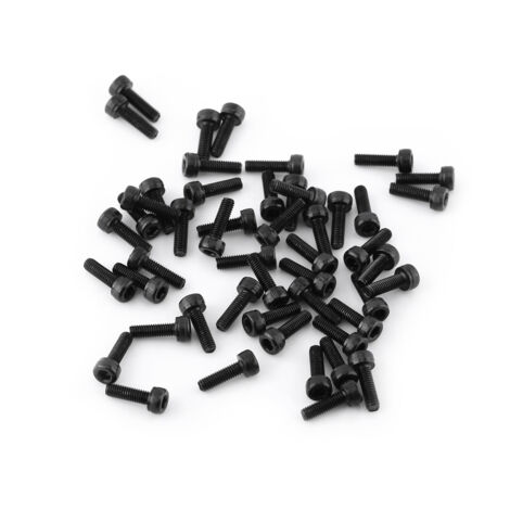 Vis à tête hexagonale M3 noir, filetage total, lot de 50 (M3 x 10 mm)