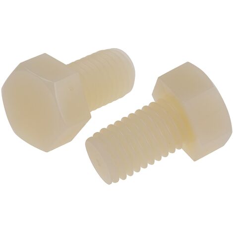 Vis à tête hexagonale, Nylon Brut, M12 x 20mm ( Prix pour Sachet de 25 )