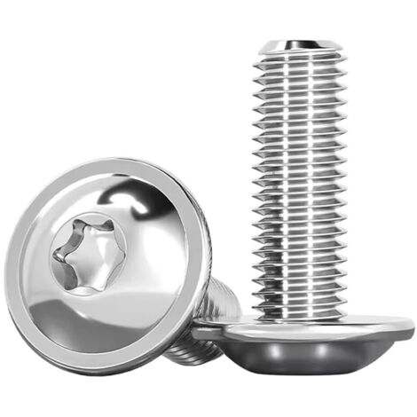 Vis à Tête Plate Avec Collerette 20 Pièces, M5x20mm Vis Torx Inox A2 V2A Vis à Tête Bombée Norme ISO 7380-2 Vis à Collerette Vis à Filetage Complet