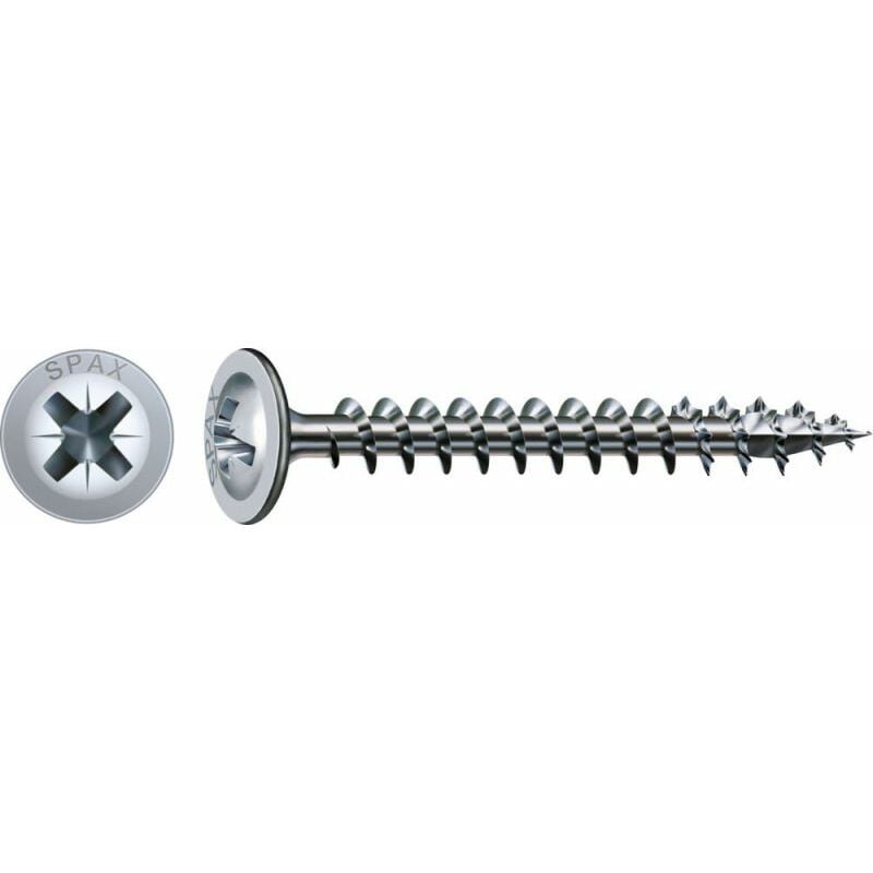 Vis universelle, 4 x 40 mm, 1500 pièces, filetage complet, tête à l'arrière, empreinte cruciforme Z2, 4CUT, wirox - 0281010400402 - Spax