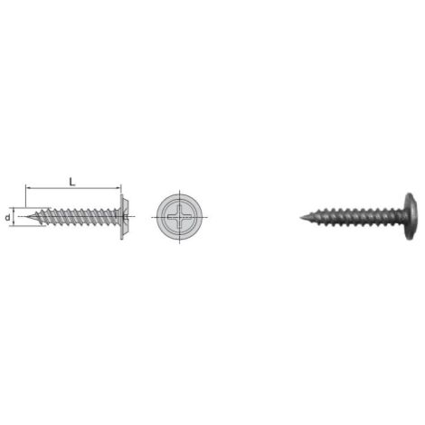 VIS À TÊTE RONDELLE PHOSPHATÉE 4,232MM - 5 STO - 522 4,232