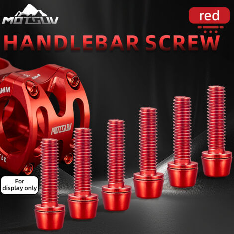Vis à tige rouge vis de guidon de vélo en alliage d'aluminium irisé revêtu M5+18mm pièces de fixation universelles