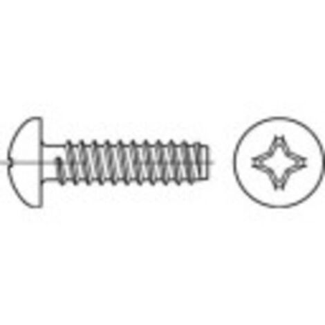 100 Vis /à T/ôle cruciforme t/ête bomb/ée plate avec rondelle galvanis/é noir 4,8 x 32 mm