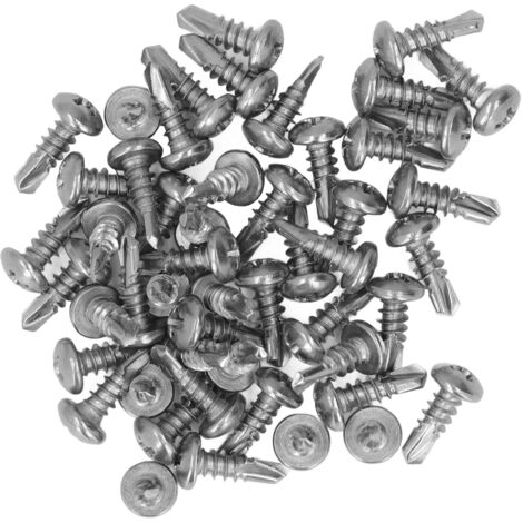 Vis à tôle autoforeuses M4,2 x 13 en acier inoxydable 410, tête ronde cruciforme, lot de 200 pièces