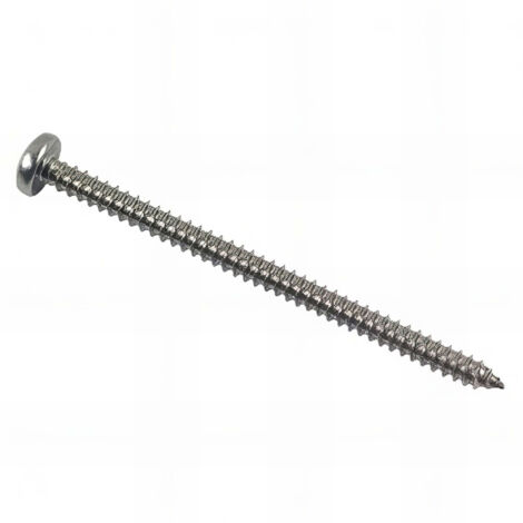 Vis à tôle tête cylindrique large Pozidriv 4.8 x 60 mm INOX A2 - Boite de 200 pcs - Fixtout VTCC48600A2