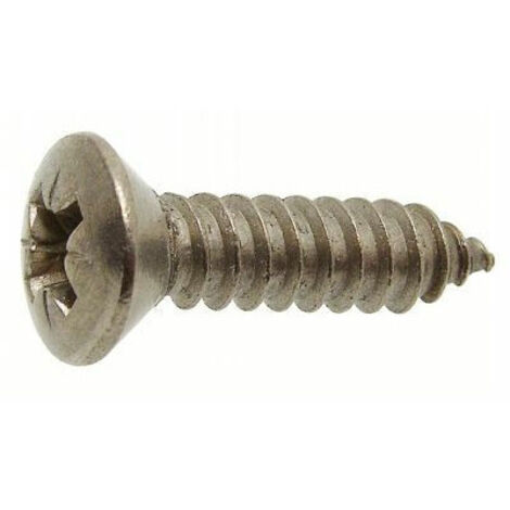 Vis à tôle tête fraisée bombée, pozidrive inox - Longueur: 16 - Qualite Inox: A4 - Diamètre: 6.3