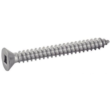 Vis à tôle tête fraisée, empreinte carrée inox - Longueur: 25 - Qualite Inox: A2 - Diamètre: 4.2