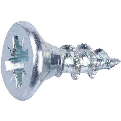 Vis agglo acier zingué - FIXPRO - 4 x 12 mm - Tête fraisée PZ - Pointe anti fendage - Lot de 200 vis