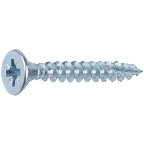 Vis agglo acier zingué - FIXPRO - 5 x 35 mm - Tête fraisée - Pointe anti-fendage - Lot de 100