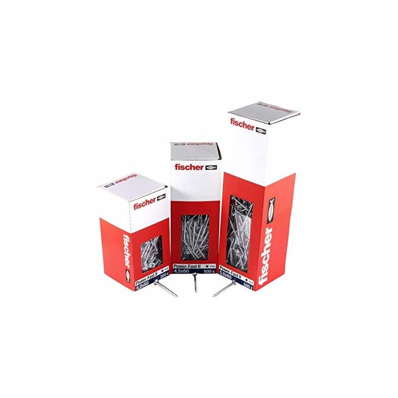 Dresselhaus Power-Fast ii 670377 - Vis de Lag (500 pièc., tête fraisée avec étoile interne, filetage partiel, galvanisée), couleur bleue - Fischer