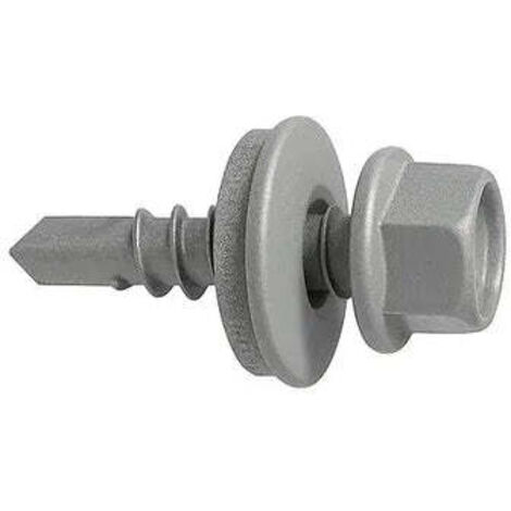 Vis auto-perceuse pour tôle métallique, gris Mat RAL 7024, 250 pcs, 4,8x20mm