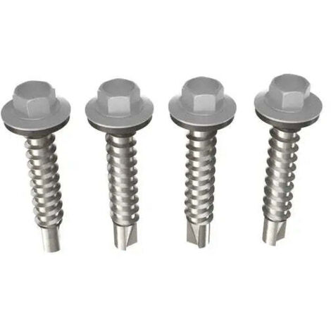 Vis auto-perceuse pour tôle métallique, gris Mat RAL 7024, 250 pcs, 4,8x35mm