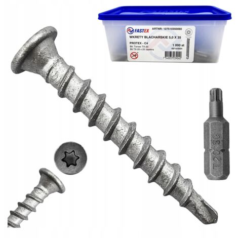 Vis auto-perceuses 5x35 Torx - Métal - 500 pièces - Résistantes et durables - Idéales pour la construction