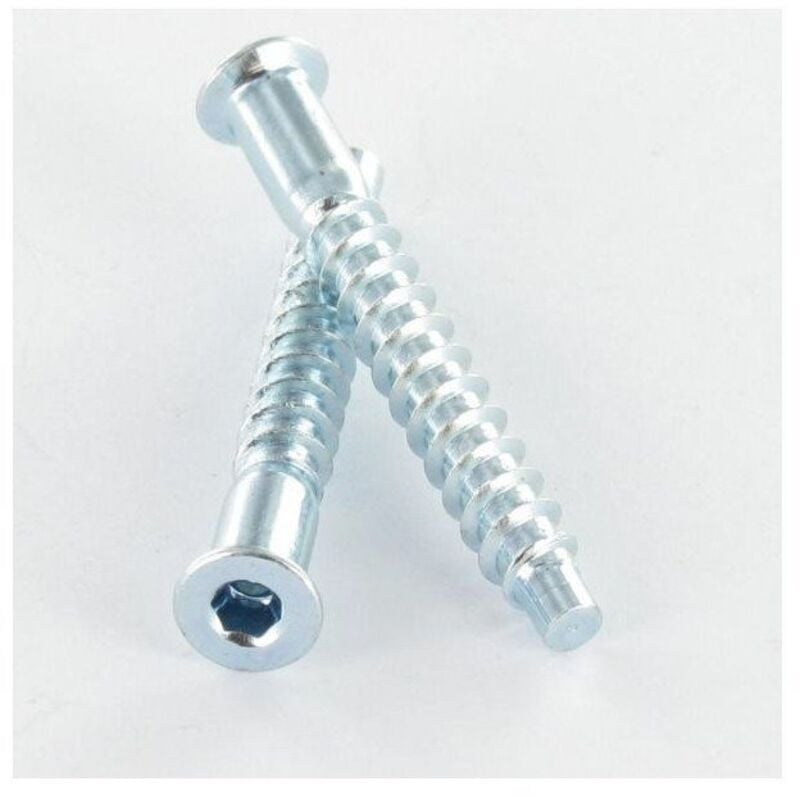 Vis d'assemblage confirmat Tête fraisée tf Hexagonal creux 7X50 Filet tôle ss Cranté Acier zingué-200 pièces