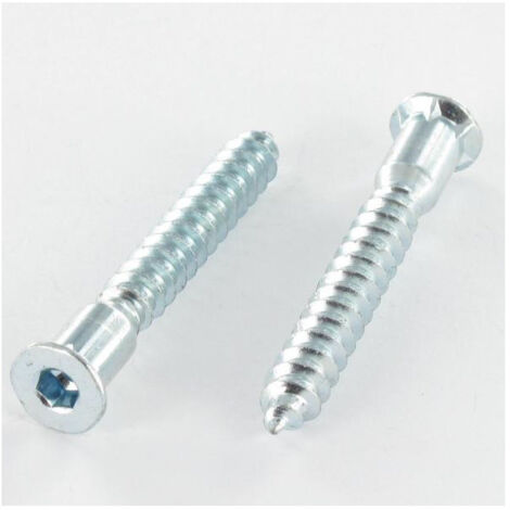 Vis auto-tourillonante confirmat Tête fraisée TF Hexagonal creux 6.3X50 Filet tôle Cranté Acier zingué