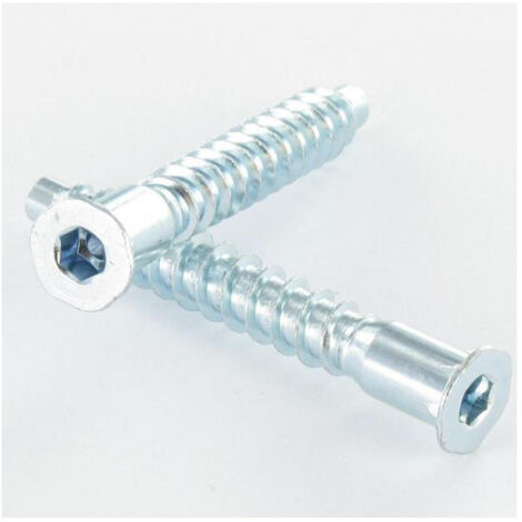 Vis auto-tourillonante confirmat Tête fraisée TF Hexagonal creux 7X45 Filet tôle Cranté Acier zingué