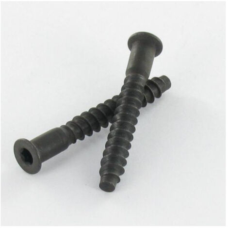 Vis auto-tourillonante confirmat Tête fraisée TF Hexagonal creux 7X50 Filet tôle SS Cranté Acier zingué noir