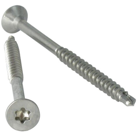 Vis autoperceuse Bimétal Tête fraisée TORX T25 Foret Long 5.5X60-10 pièces