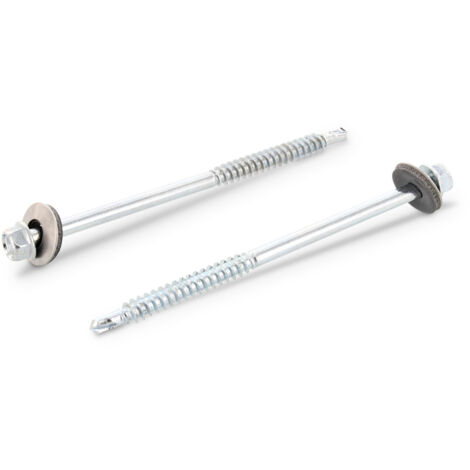 Vis autoperceuse Bimétal Tête hexagonale TH 6X140 Filetée sur 45 Rondelle d"étanchéite avec joint-1 pièce