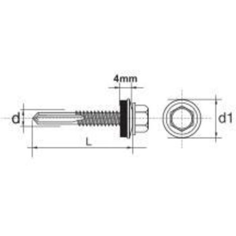 VIS AUTOPERCEUSE IMPAX AVEC EPDM 12MM GALVANISÉE 5,532MM - 3 STO - 63524 5,532