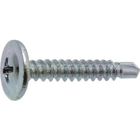 Vis autoperceuse tête cylindrique large empreinte phillips acier zingué blanc Din 7504 4.2x25.4mm boîte de 500 pièces - VISWOOD