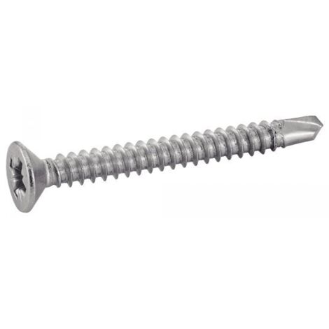 Vis autoperceuse tête fraisée pozidriv inox A2 pour aluminium. diamètre 3.9 mm. longueur 19 mm. boîte de 200 vis - ACTON
