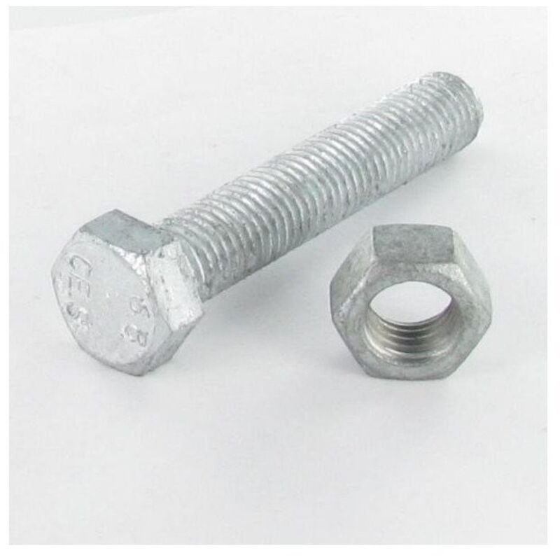 Vis Express - Boulon (vendu avec Ecrou) Tête hexagonale th M12X110 Filetée sur 110 Classe 6.8 Forte tenue à la corrosion-30 pièces