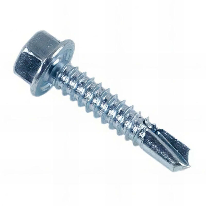 Vis autoperceuse tête hexagonale à embase 6.3 x 75 mm Zinguée - Boite de 250 pcs Fixtout VAFH6375002B