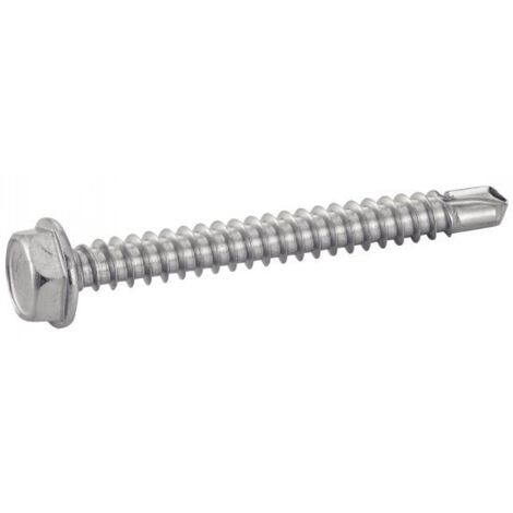 Vis autoperceuse tête hexagonale à embase inox A2 DIN 7504 K 5.5X60 boîte de 100 - ACTON - 624345,5X60