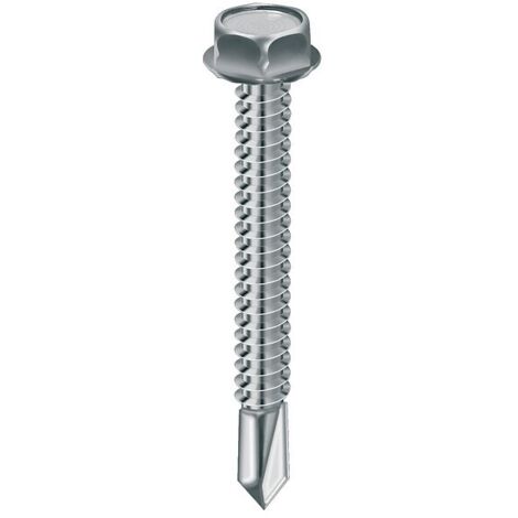 Vis Autoperceuse Viswood - Tête Hexagonale - Acier Zingué - Dimensions 6,3 X 19 Mm - Lot Neuf