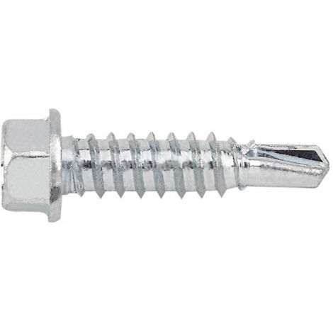 Vis autoperceuse - Tête hexagonale - Pointe foreuse reduite - Zingué 6,3 x 25 - Boite de 500