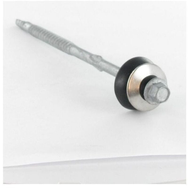 Vis autoperceuse Tête hexagonale th 6.5X130 Forte tenue à la corrosion Acier galvanisé à chaud Rondelle-100 pièces