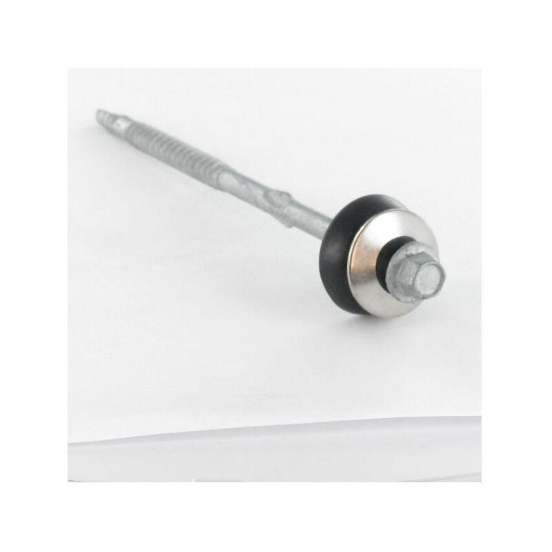 Vis autoperceuse Tête hexagonale th 6.5X150 Forte tenue à la corrosion Acier galvanisé à chaud Rondelle-100 pièces