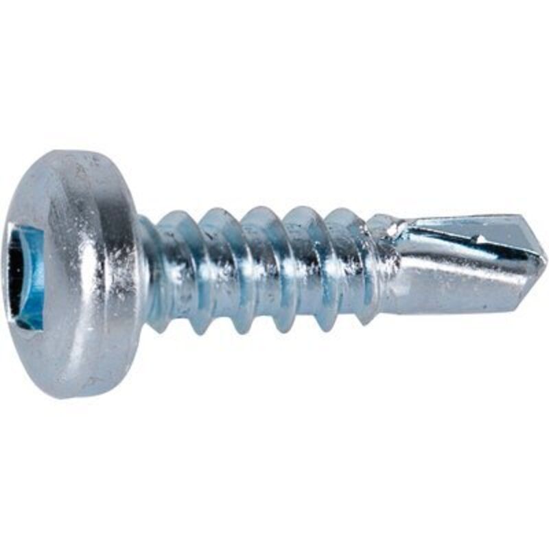 Viswood - Vis autoperceuses tête cylindrique empreinte carré acier zingué blanc entièrement filetées, 4,8 x 50 en boîte de 250 pièces