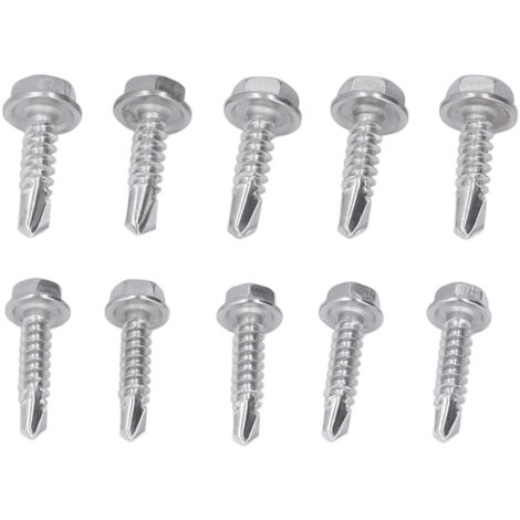 Vis autoperceuses inox A2 401, 4.2x19mm et 4.8x19mm, tête hexagonale, pour fixations métal et bois