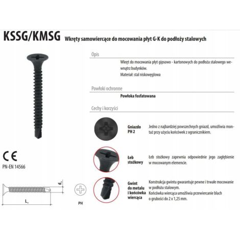 Vis autoperceuses sous blister, phosphate, 3,5 x 25, 100 pièces