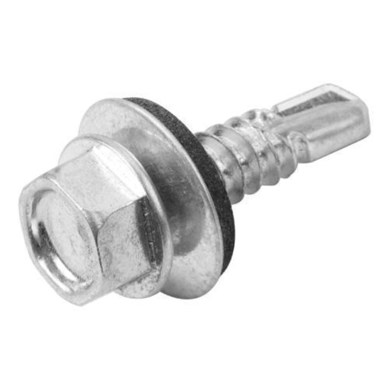 Vis autoperceuses tete hexagonale galvanisee avec rondelle boite 500pcs - 6.3x32mm