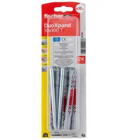 Vis autotaraudeuse avec goupille Fischer DuoXpand TX40 10x100 mm 4 unités