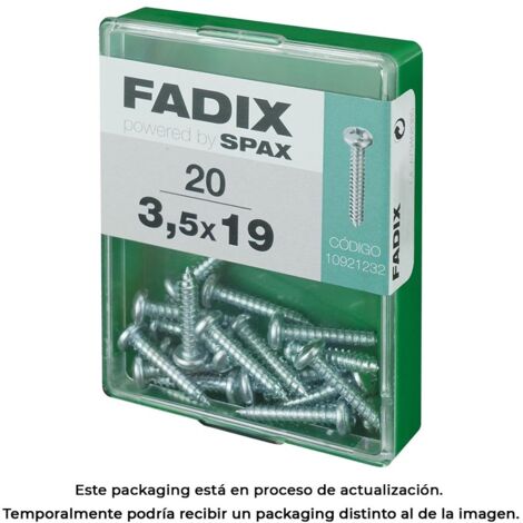 Vis autotaraudeuse, CR, zinc, 35 x 19 mm, boîte de 20 pièces.  Fadix 85761
