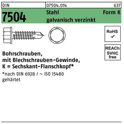 Vis autotaraudeuse DIN 7504/ISO 15480 m.6-kant-Flanschkopf