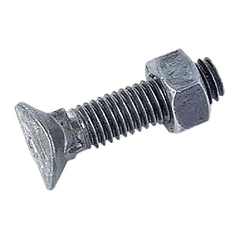 Boulon (vendu avec Ecrou) tocc tête ovale carré collet M10X48 Pas de 150 Classe 8.8 Acier zingué-100 pièces