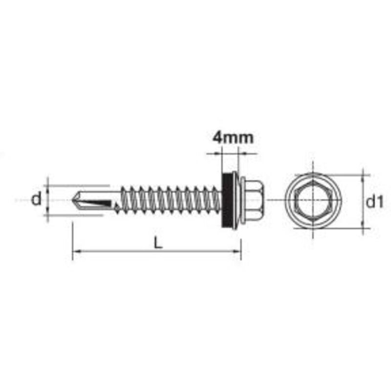 Vis autotaraudeuses GT3 Z14 4,8x19mm RAL 8004