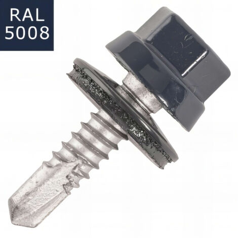 Vis bac acier SCELL-IT Couturage - Ø6.3 x 22 mm - TH12 - Bleu gris RAL5008 - Sachet de 100 - ZTCR-63022-5008
