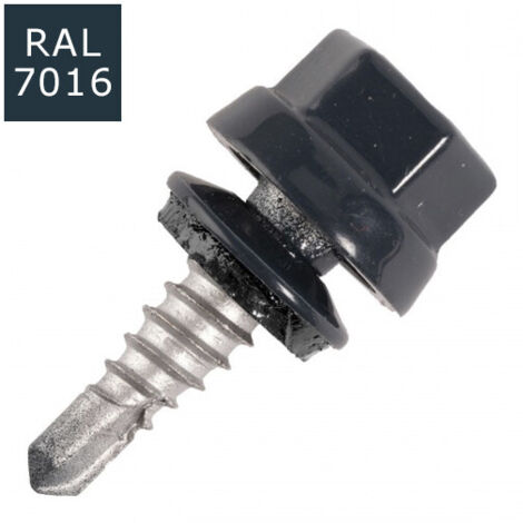 Vis bac acier SCELL-IT Plage métal IPN - Ø5.5 x 32 mm - TH12 - Anthracite RAL7016 - Sachet de 100 - ZTPR-55032-7016