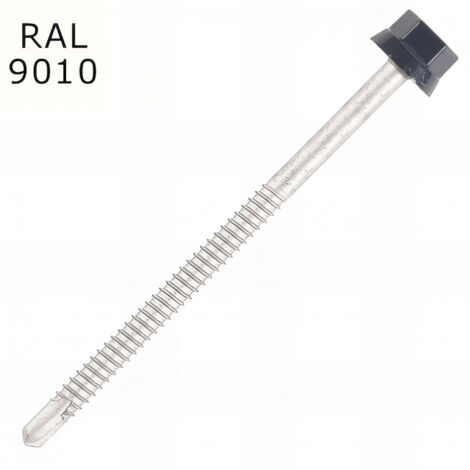 Vis bac acier SCELL-IT sommet nervuré Support métal ZED - Ø6.3 x 125 mm - TH12 - Blanc RAL9010 - Sachet de 100 - ZTZ-63125-9010