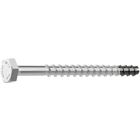 Vis béton et maçonnerie Multi-Monti® Heco, tête six pans A4 avec rondelle sertie 10,0 x 85mm cond. 25