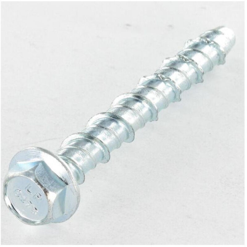 Vis béton Tête hexagonale TH Embase collerette 14X150 Prépercage de 12X150 Acier zingué blanc-20 pièces