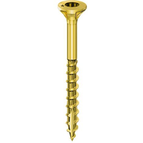 Vis bois 5x60 tête fraisée Etoile acier bichromaté filetage partiel (Bte de 200) - Rocket