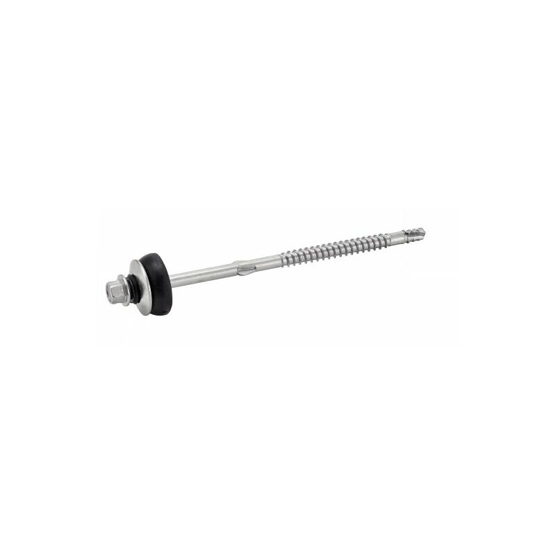 Vis autoperceuses tête hexagonale à ailettes avec rondelle epdm - Pointe 3 - Inox A2 6,5x130 mm - Boîte de 50