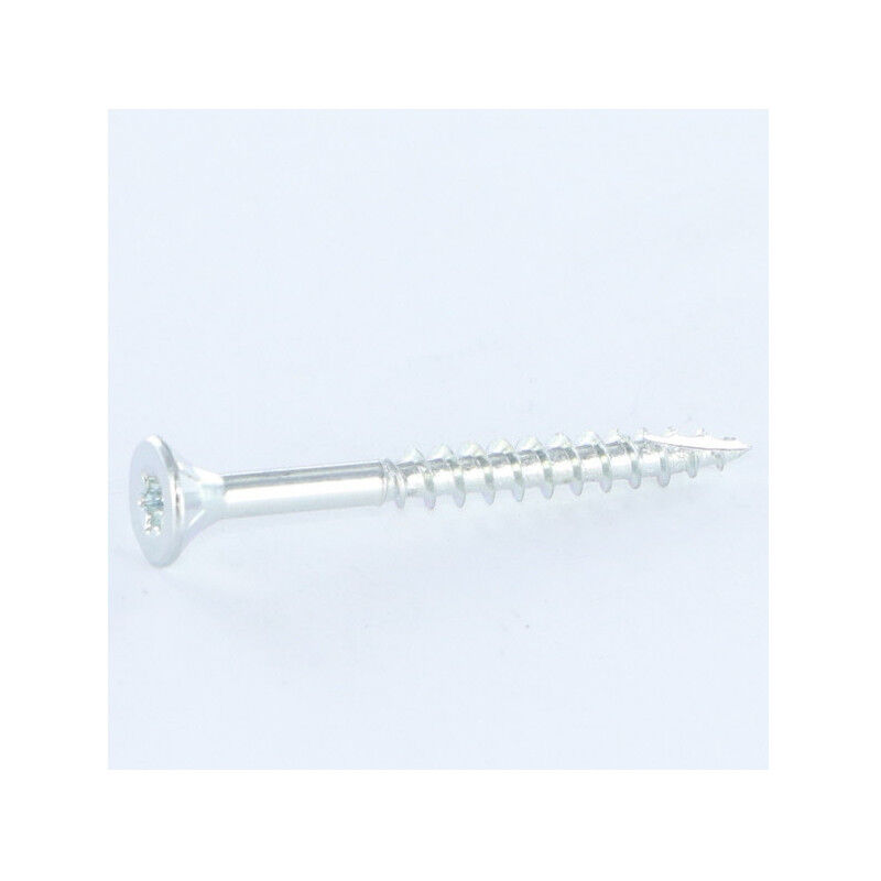 Vis bois et agglo Tekor Tête fraisée tf Cranté 5X50 Filetée sur 30 torx T25 Acier zingué Pointe antifendage cut-800 pièces